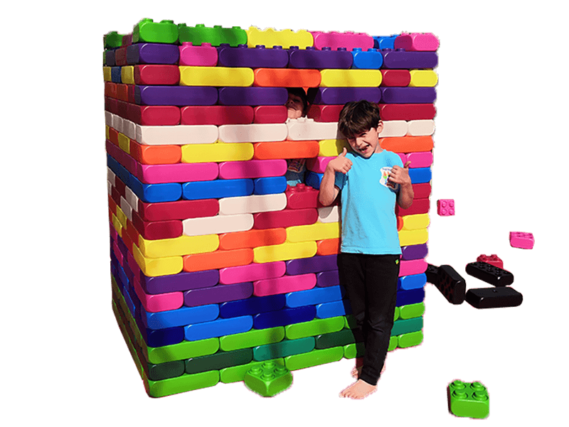 Les Enfants Empilent Méticuleusement Des Blocs Lego Pour Construire Leur  Château